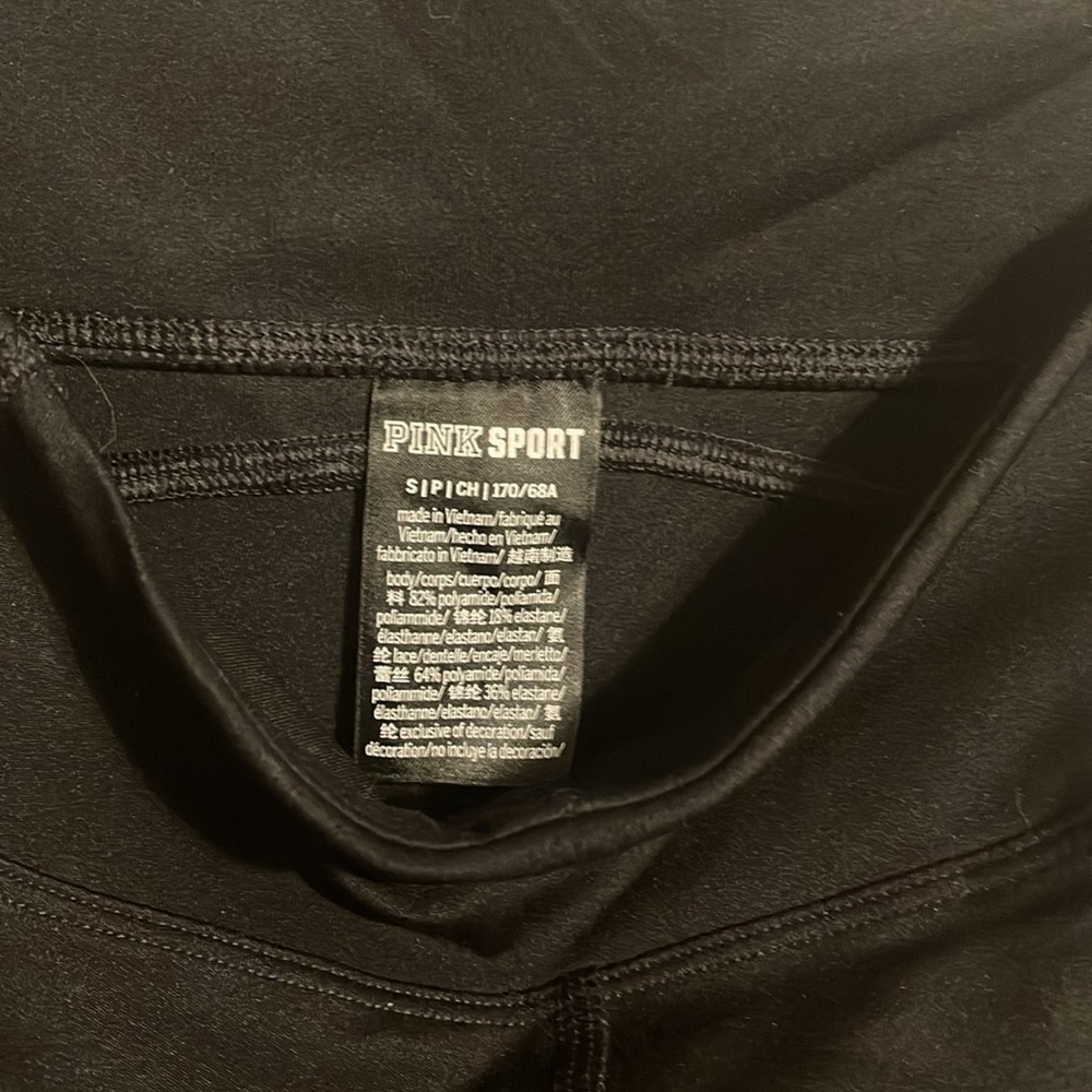 Victoria’s Secret PINK sport leggings in black with mesh bottom size Small NWOT - Picture 7 of 7
